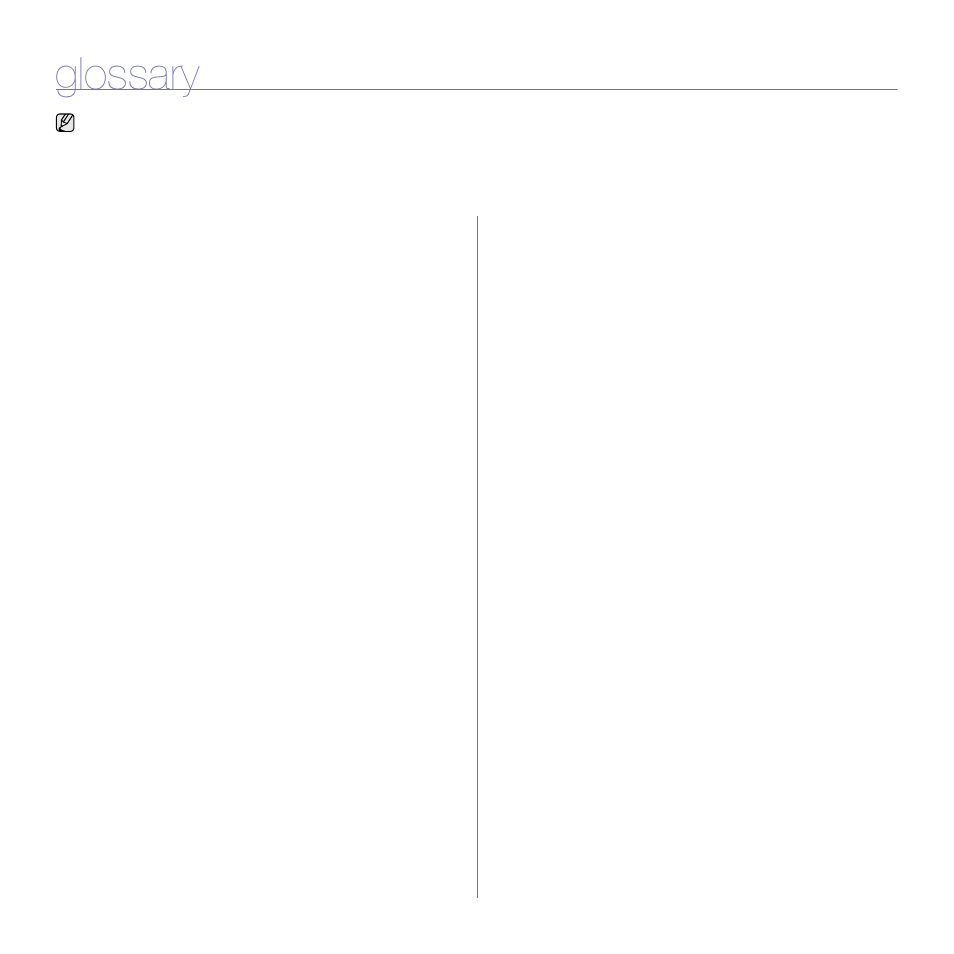 Glossary | Samsung SCX-4X24 User Manual | Page 86 / 143