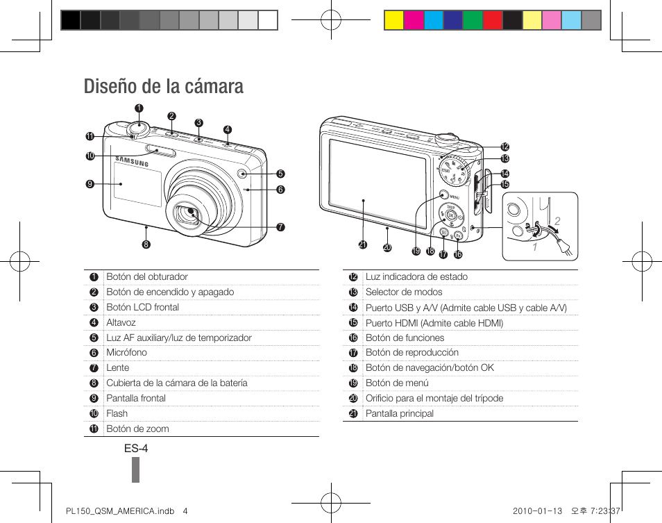 Diseño de la cámara | Samsung AD68-04795A User Manual | Page 14 / 32