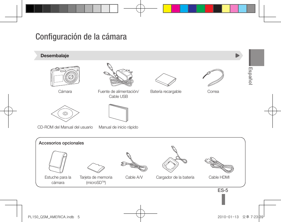 Configuración de la cámara | Samsung AD68-04795A User Manual | Page 15 / 32