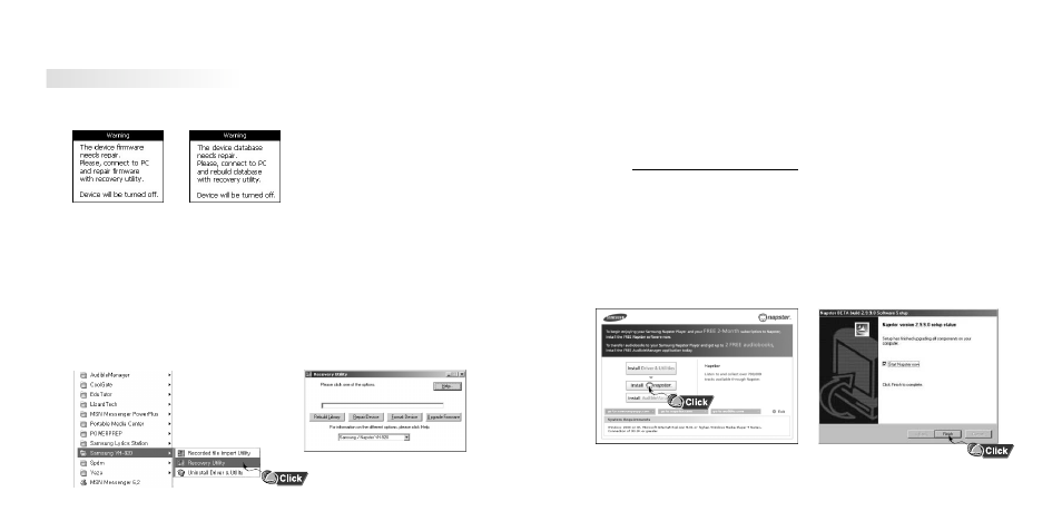 Installation and setup, Installing the napster software | Samsung YH-920 User Manual | Page 11 / 39