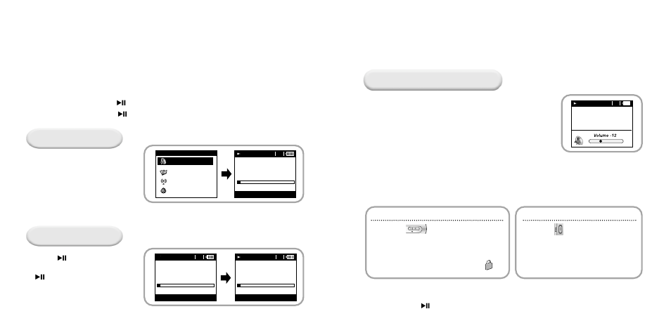 Using your samsung napster player, Playing music, Adjusting volume | Hold feature, Adjusting volume hold feature, Playing music pausing music, Adjusting the volume, Turning power on and off | Samsung YH-920 User Manual | Page 21 / 39