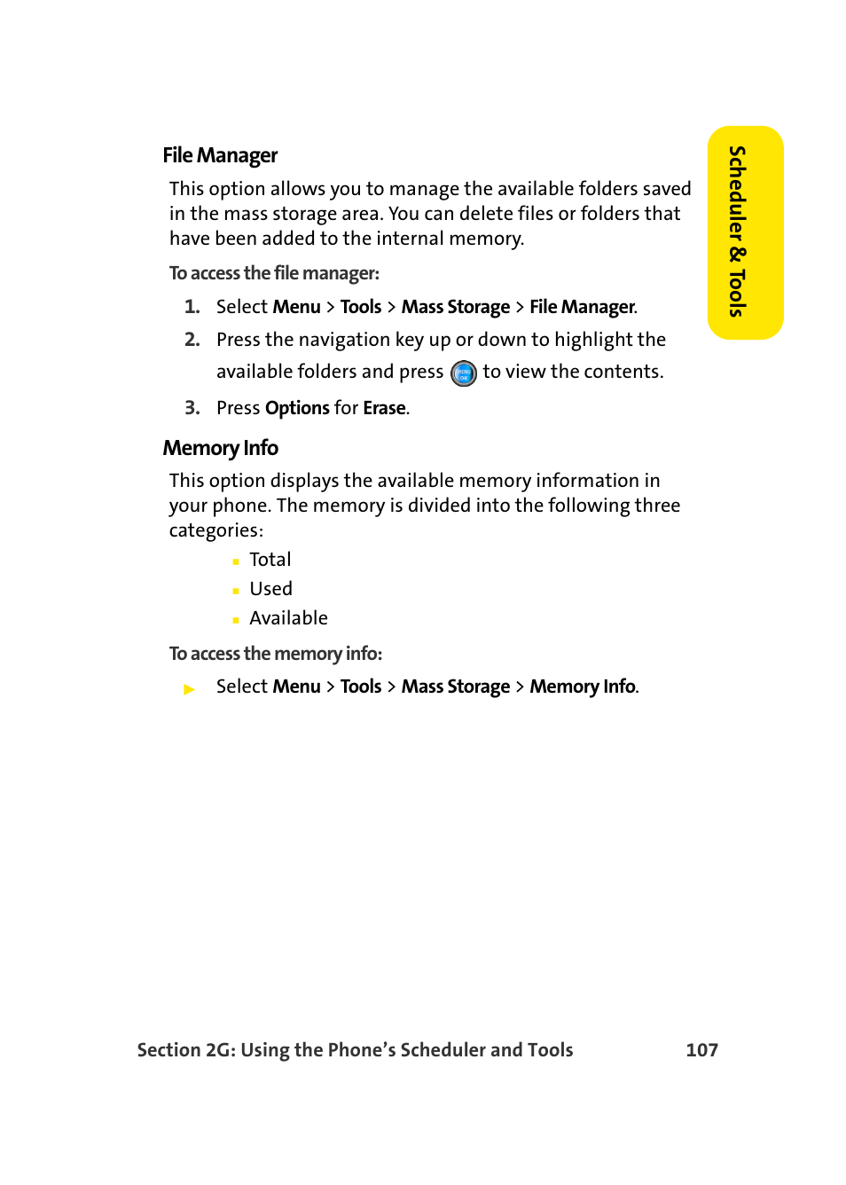 Scheduler & to ols file manager | Samsung A960 User Manual | Page 131 / 272
