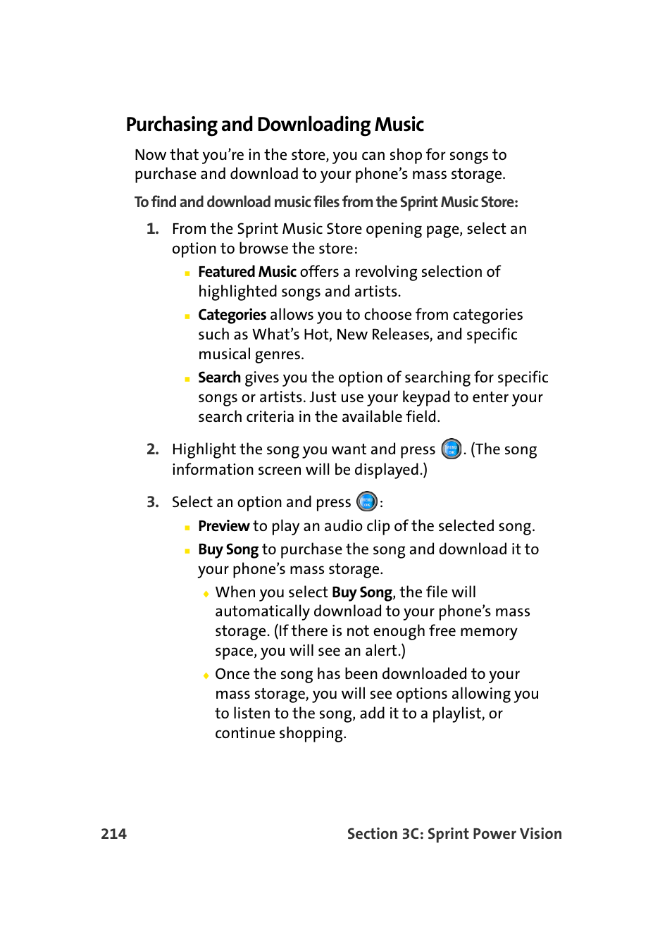 Purchasing and downloading music | Samsung A960 User Manual | Page 238 / 272