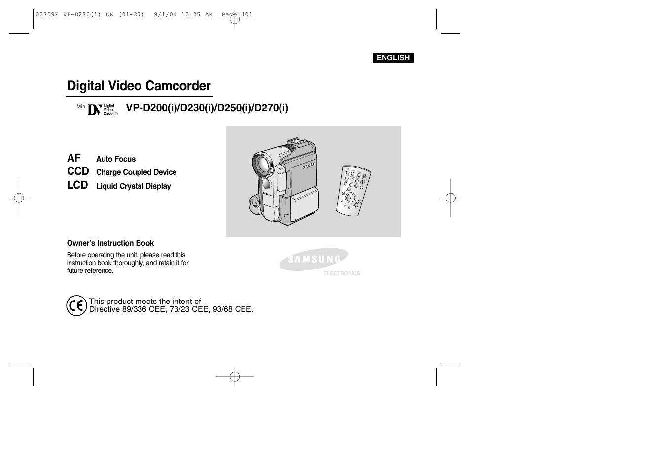 Samsung VP-D200 User Manual | 108 pages