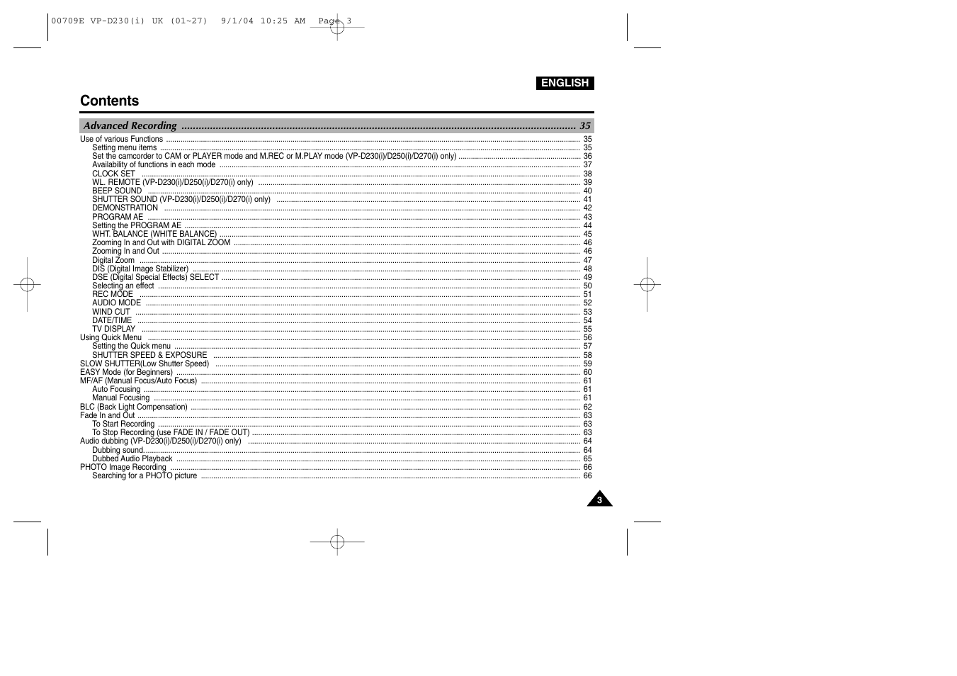 Samsung VP-D200 User Manual | Page 3 / 108