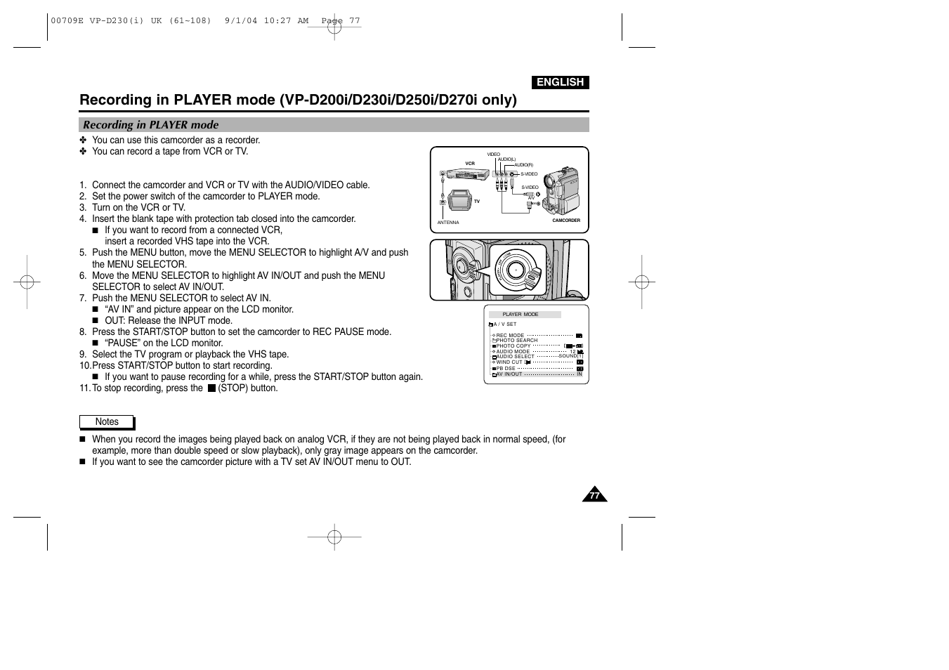 Samsung VP-D200 User Manual | Page 77 / 108