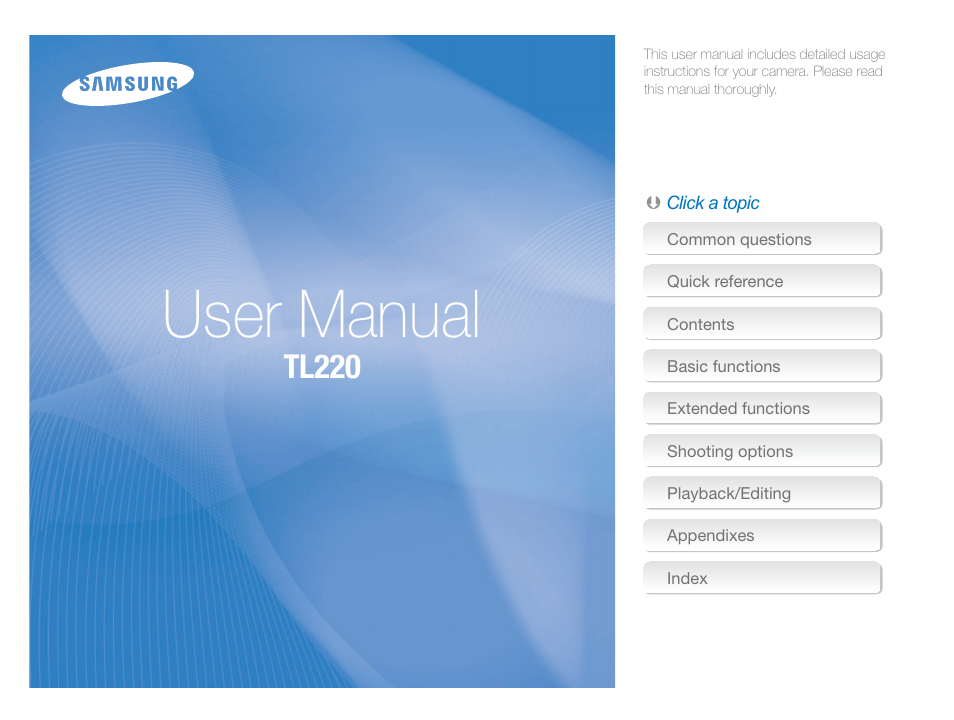 Samsung DualView TL220 User Manual | 110 pages