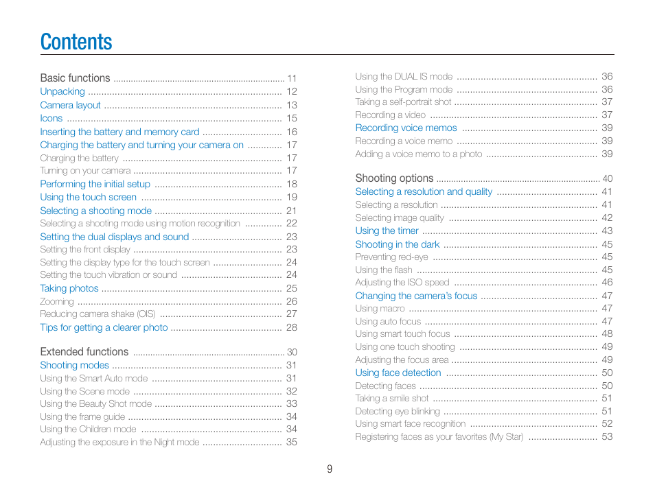 Samsung DualView TL220 User Manual | Page 10 / 110