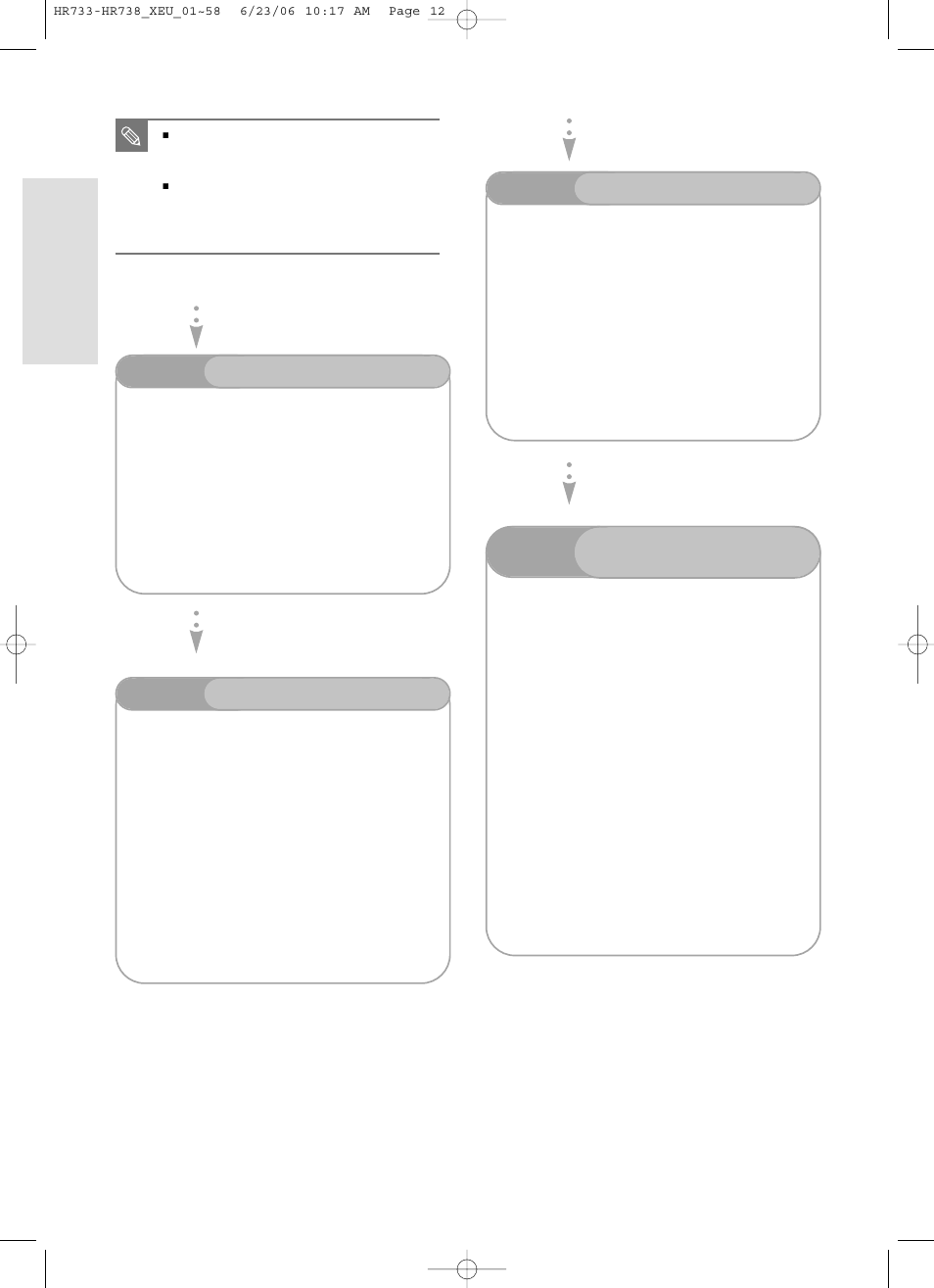 Getting started, Step 6, Step 5 | Step 3, Step 4, Finalising & playing on other dvd components, Editing a recorded disc, Recording, Playing, 12 - english | Samsung DVD-HR738/ User Manual | Page 12 / 127