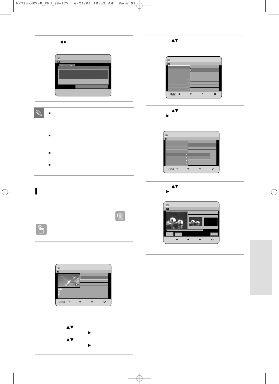 Editing, English - 93, Using the title list button | Using the menu button, Once dvd-rw/-r is finalised, it cannot be deleted | Samsung DVD-HR738/ User Manual | Page 93 / 127