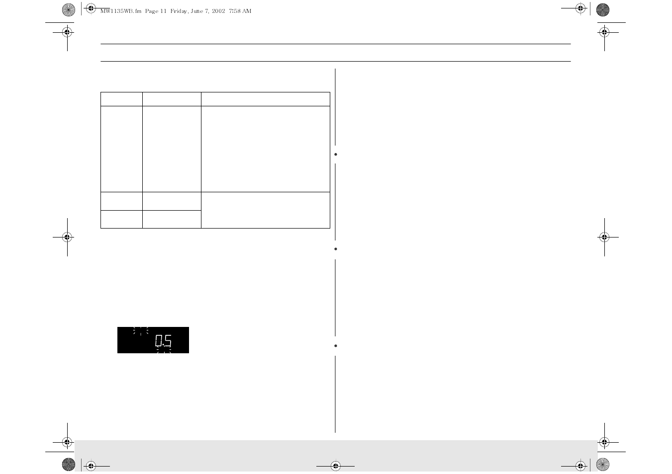 Operation | Samsung MW1135WB User Manual | Page 11 / 24
