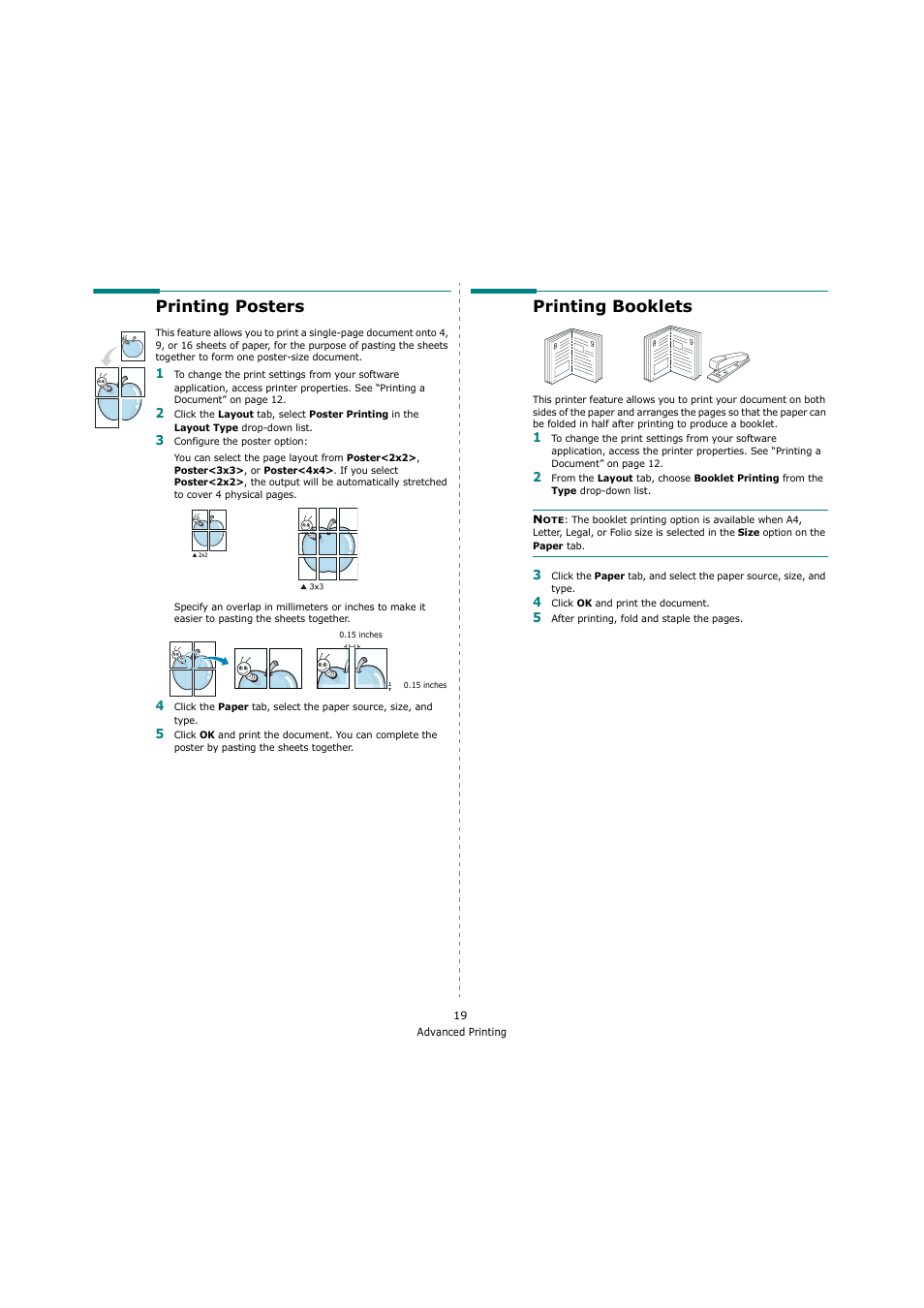 Printing posters, Printing booklets, Printing posters printing booklets | Samsung ML-4551ND User Manual | Page 91 / 112