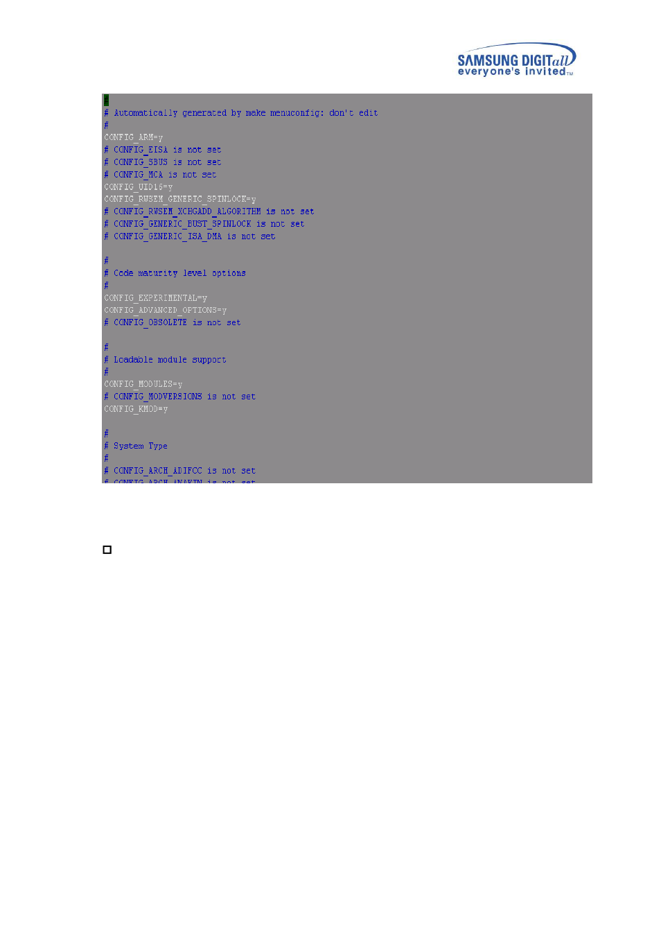 Figure 3-6 code maturity level | Samsung V1.3.0 User Manual | Page 18 / 26