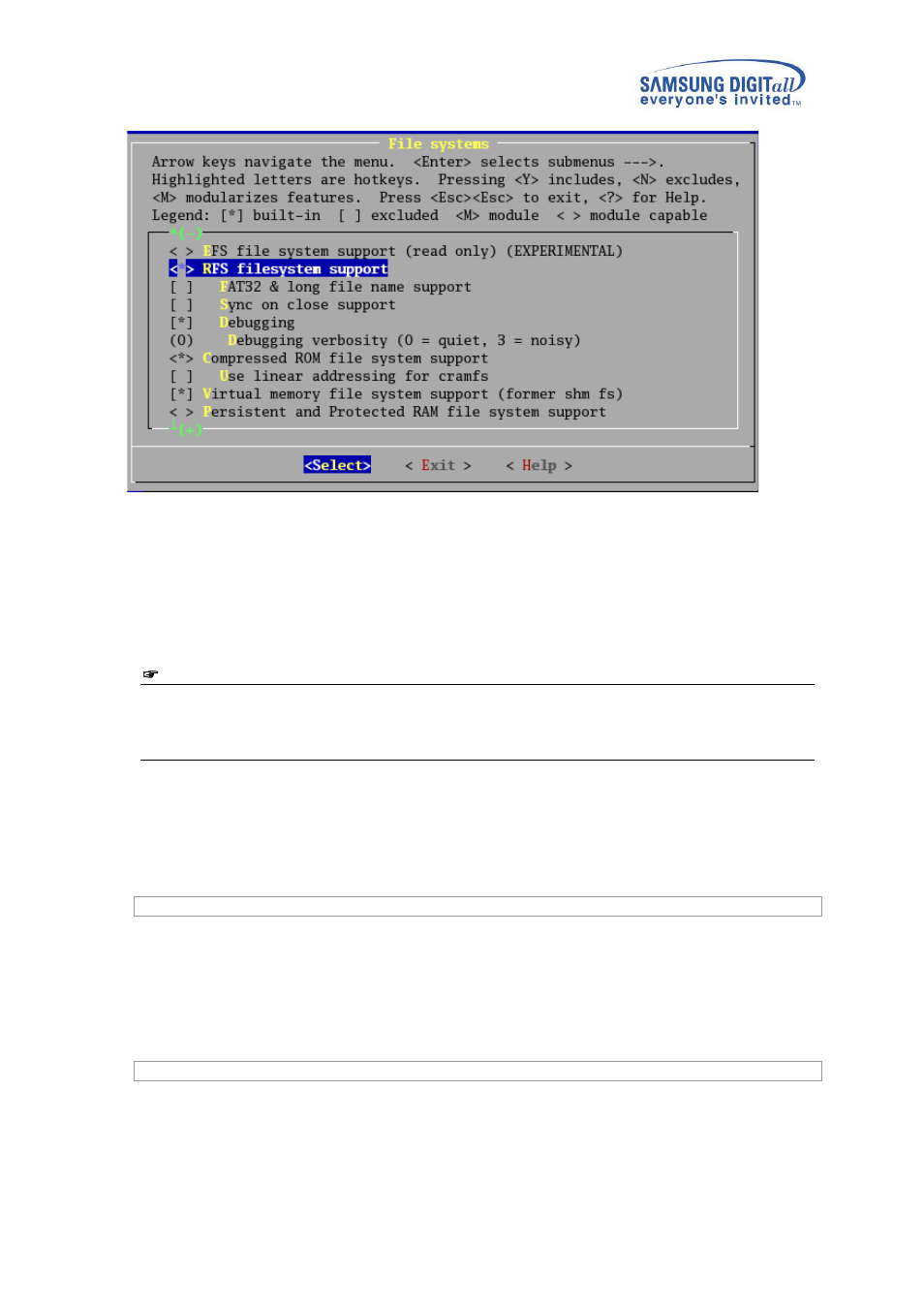 Figure 3-11 rfs filesystem configuration for fat16 | Samsung V1.3.0 User Manual | Page 22 / 26