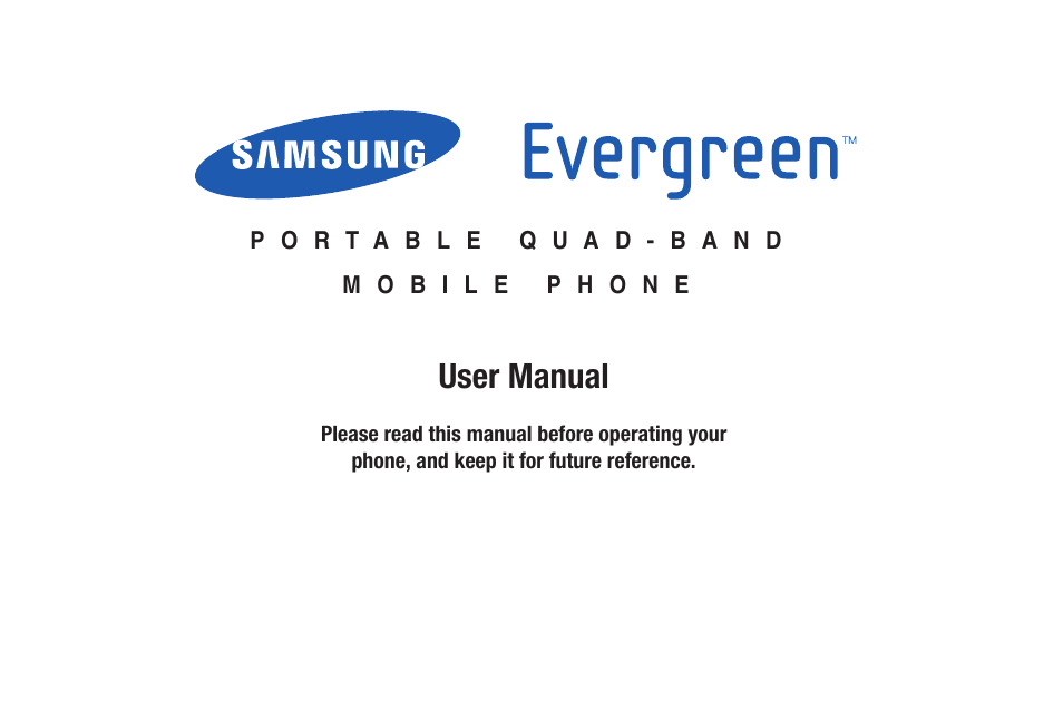 Samsung Evergreen a667 User Manual | 153 pages