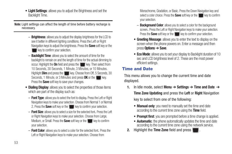 Time and date | Samsung Evergreen a667 User Manual | Page 58 / 153