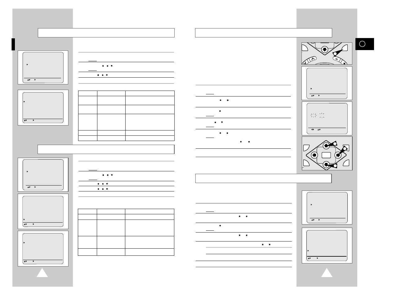 User set1 setting, User set2 setting | Samsung SV7000W User Manual | Page 9 / 28