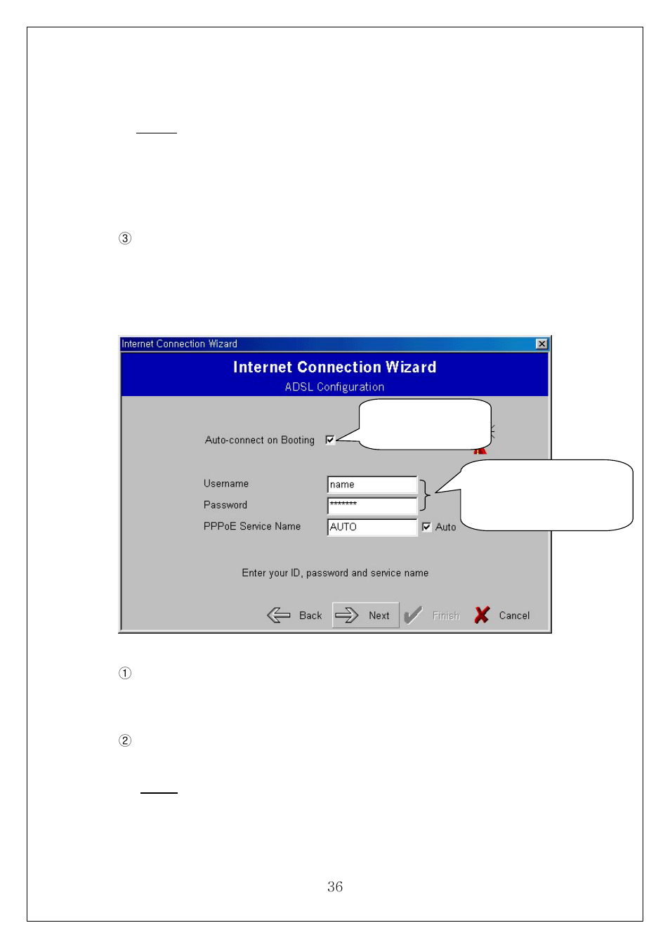 1 settings for adsl – pppoe | Samsung SWL-3000AP User Manual | Page 40 / 88