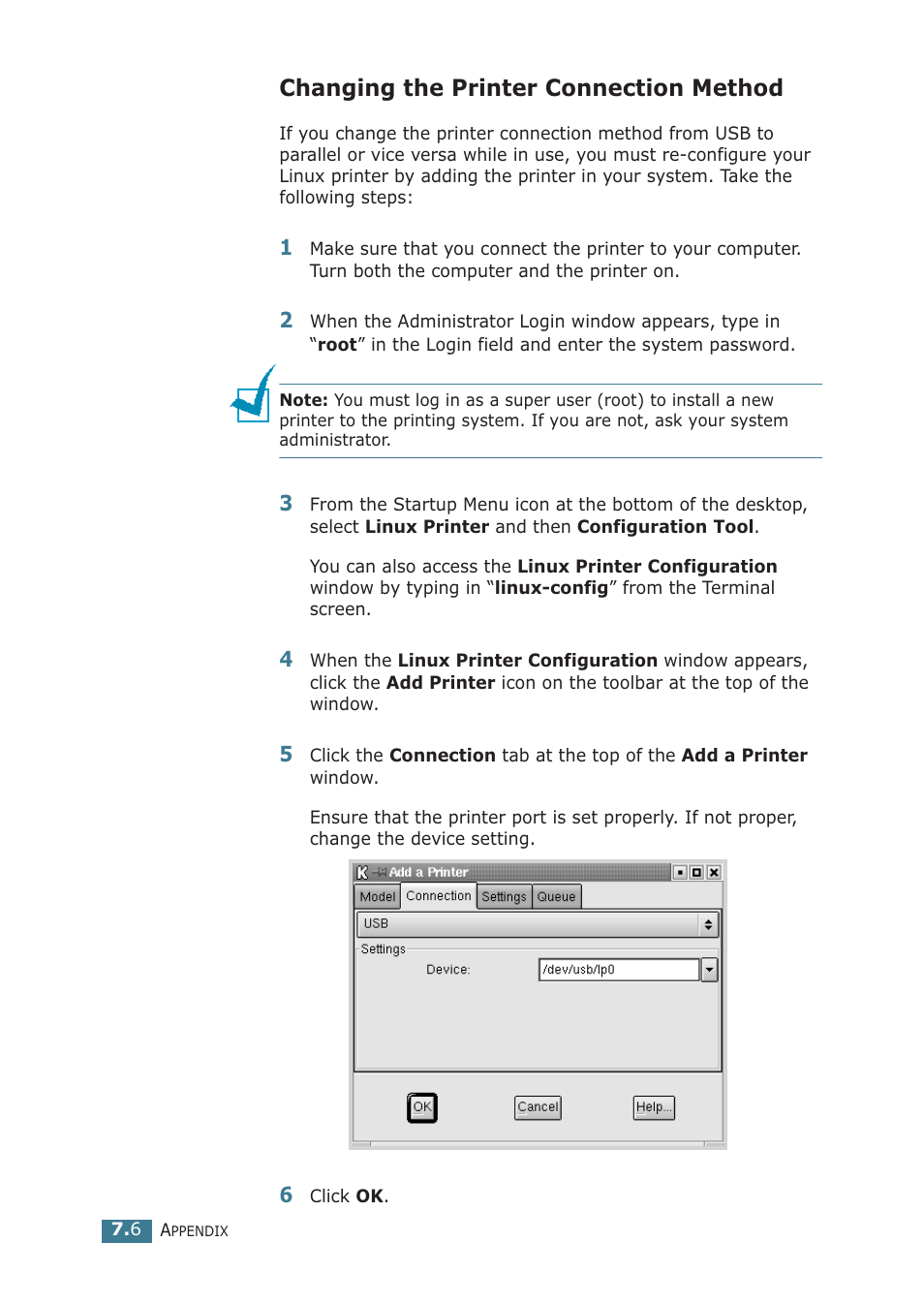 Changing the printer connection method | Samsung ML-1710P User Manual | Page 123 / 138