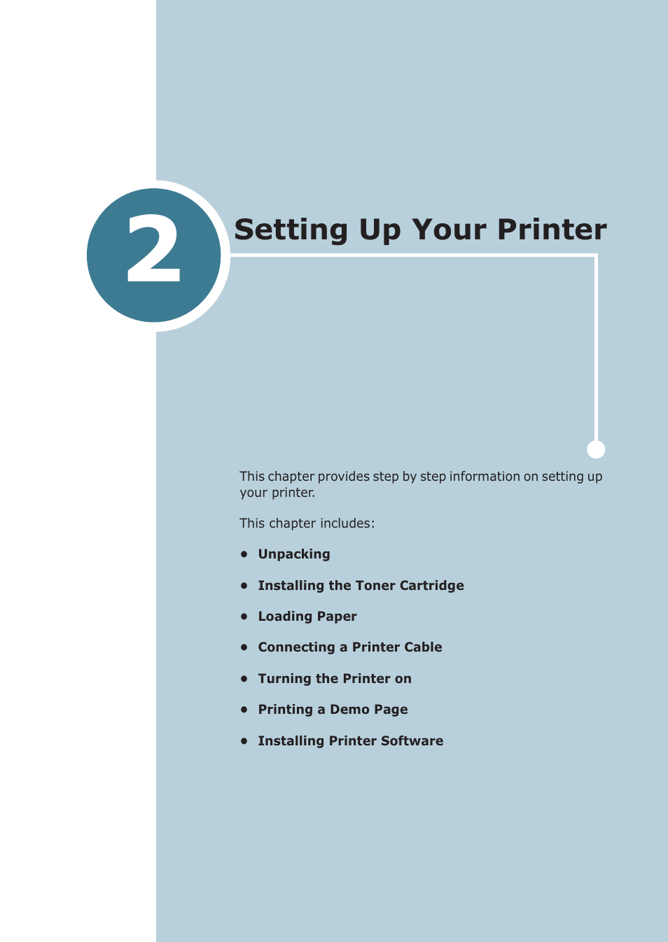 Setting up your printer, Chapter 2, Etting | Rinter | Samsung ML-1710P User Manual | Page 20 / 138