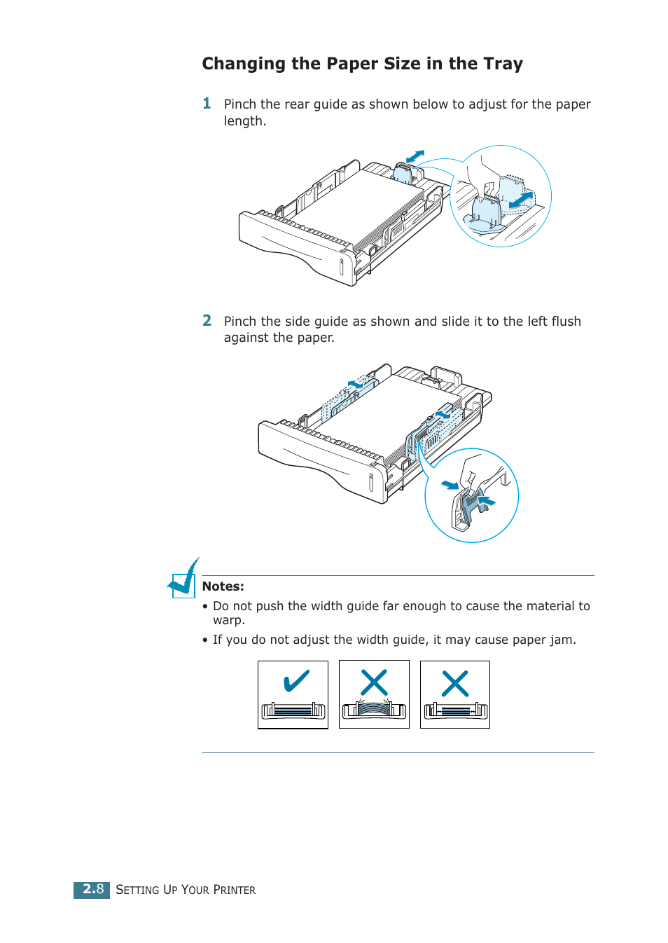 Changing the paper size in the tray | Samsung ML-1710P User Manual | Page 27 / 138