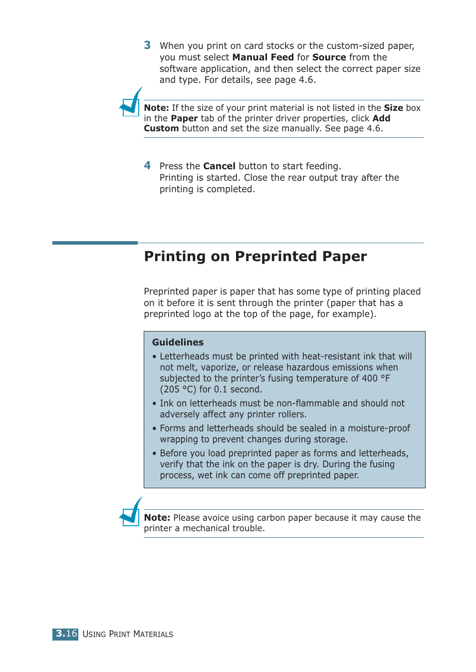 Printing on preprinted paper | Samsung ML-1710P User Manual | Page 55 / 138