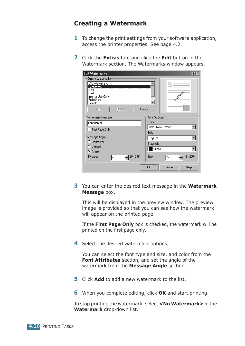 Creating a watermark | Samsung ML-1710P User Manual | Page 77 / 138