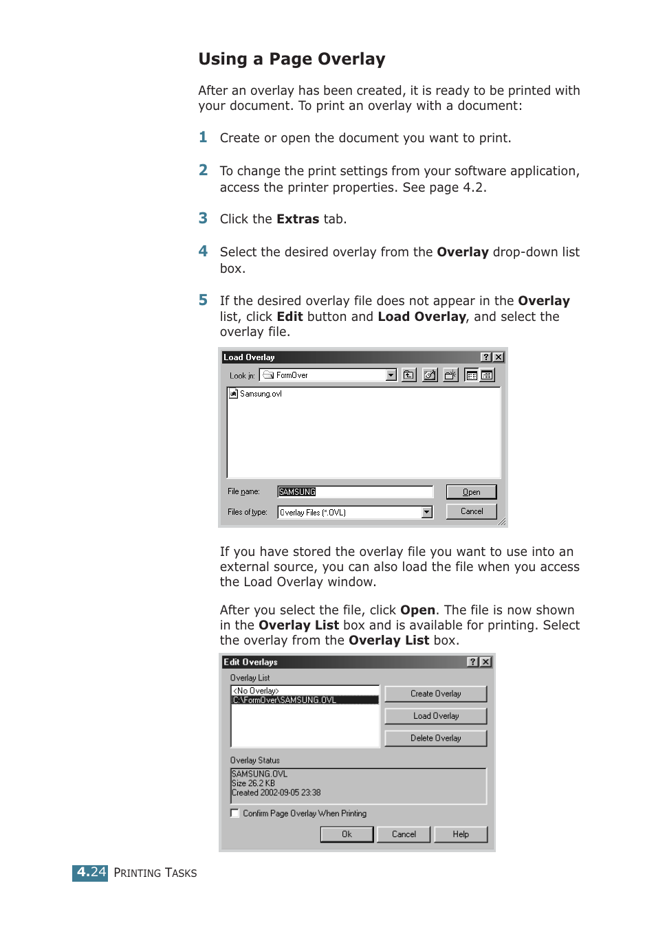 Using a page overlay | Samsung ML-1710P User Manual | Page 81 / 138