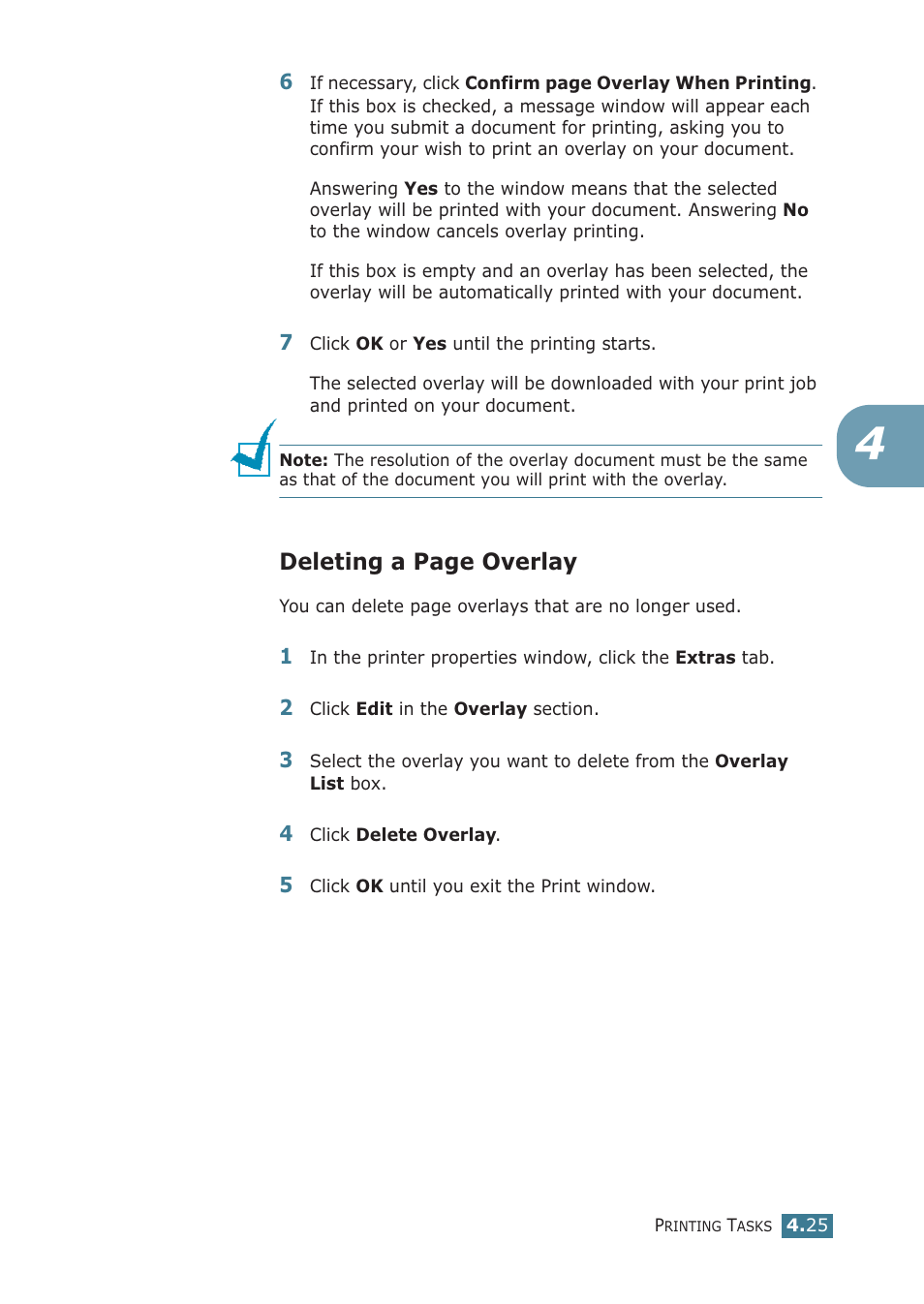 Deleting a page overlay | Samsung ML-1710P User Manual | Page 82 / 138