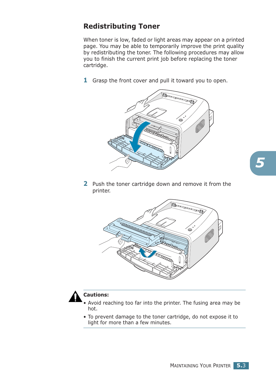 Redistributing toner | Samsung ML-1710P User Manual | Page 90 / 138