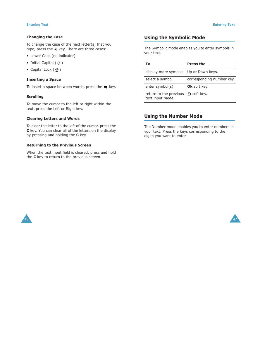 Using the symbolic mode, Using the number mode | Samsung Digimax S500 User Manual | Page 25 / 81