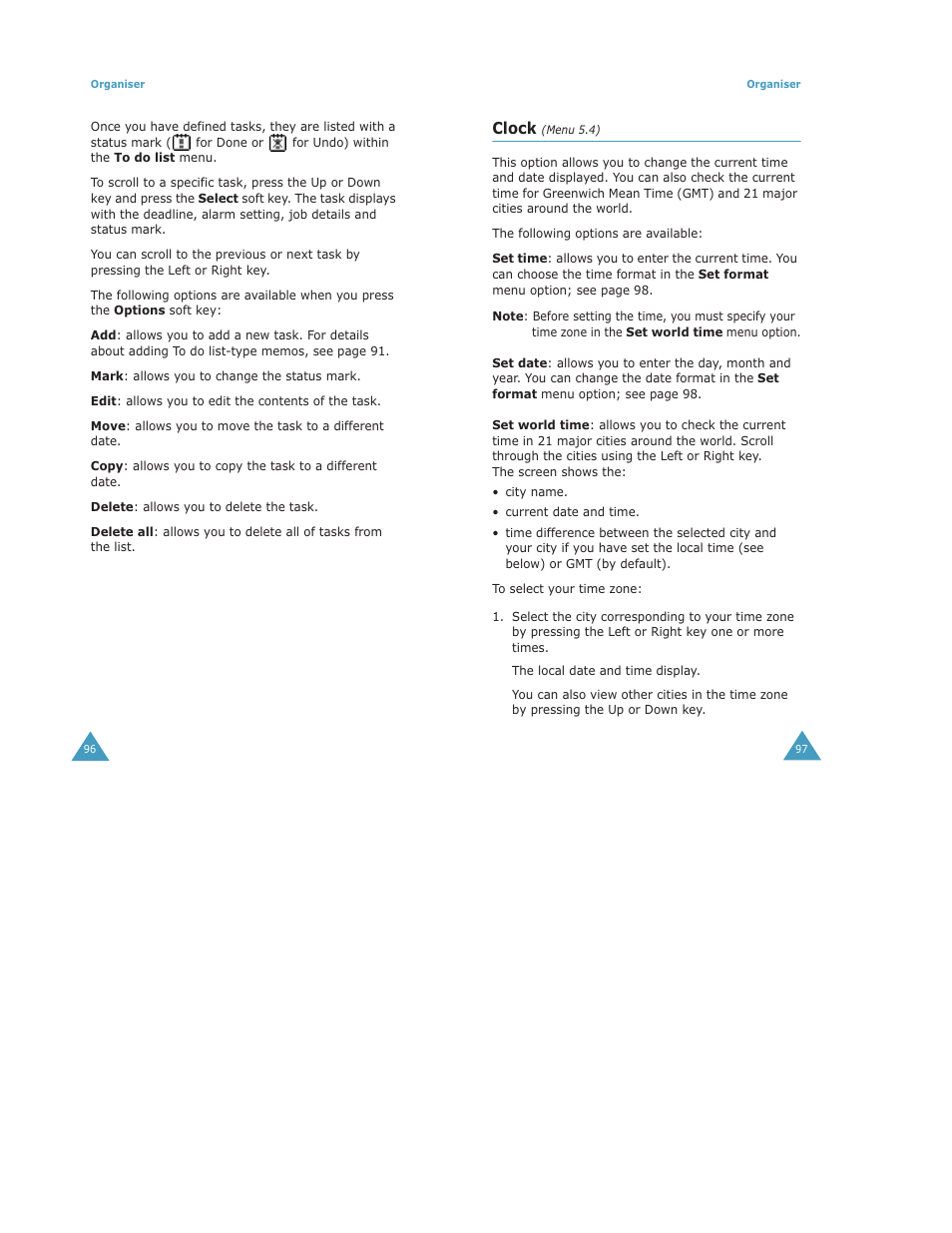 Clock | Samsung Digimax S500 User Manual | Page 52 / 81
