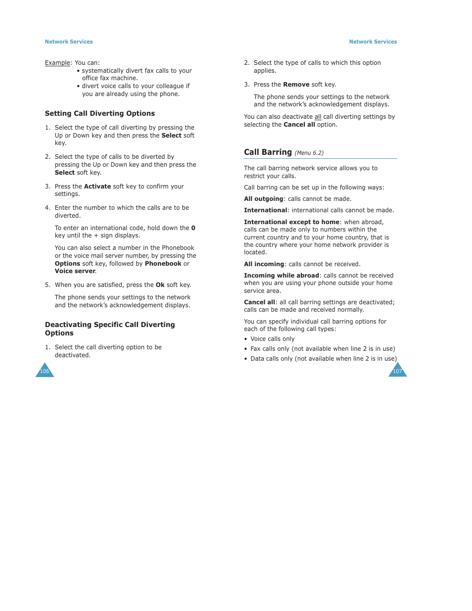 Call barring | Samsung Digimax S500 User Manual | Page 57 / 81