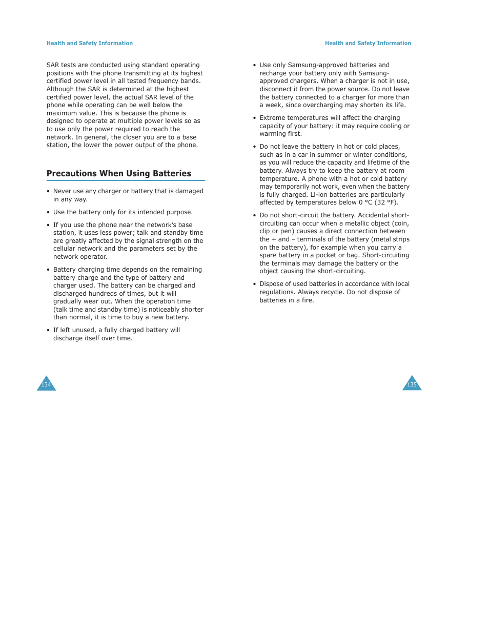 Precautions when using batteries | Samsung Digimax S500 User Manual | Page 71 / 81