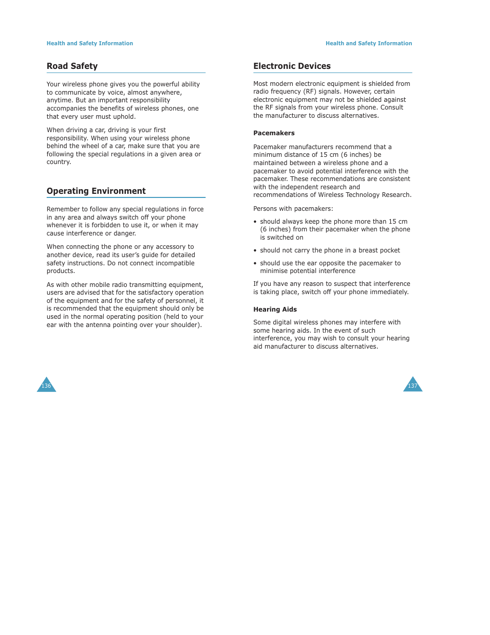 Road safety, Operating environment, Electronic devices | Samsung Digimax S500 User Manual | Page 72 / 81