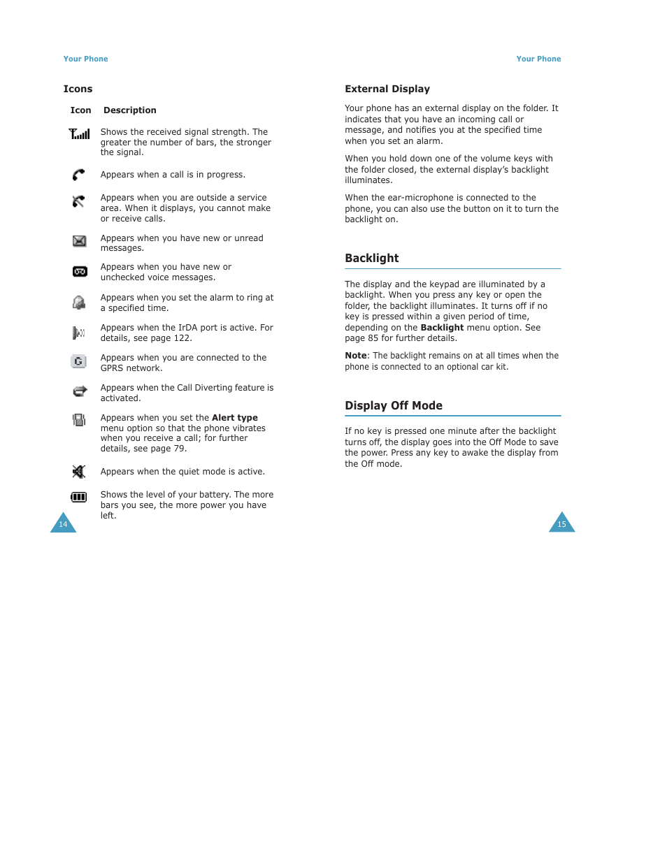 Backlight, Display off mode | Samsung Digimax S500 User Manual | Page 9 / 81
