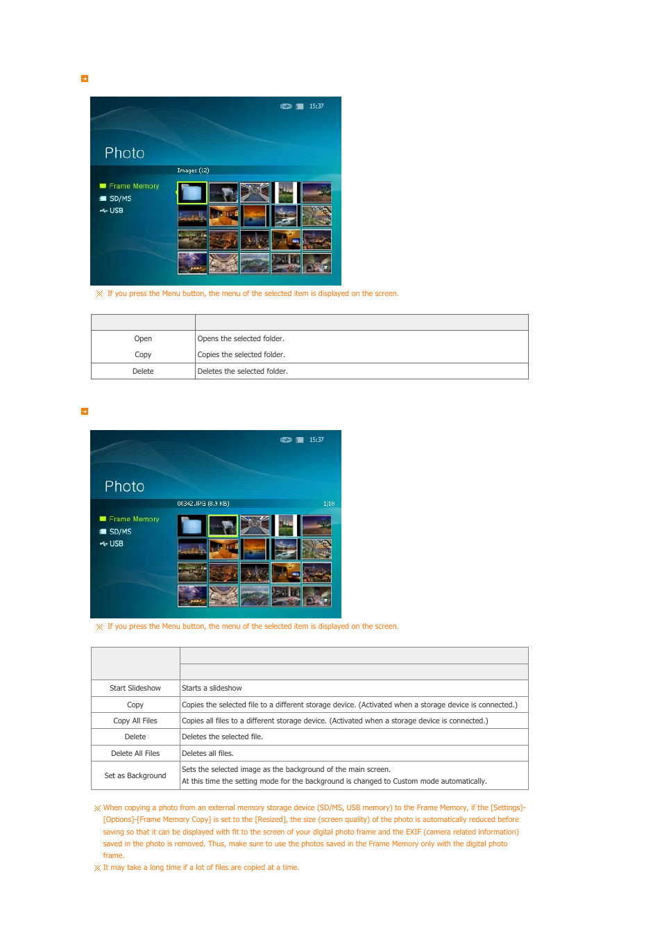 Photo | Samsung SPF-76H User Manual | Page 14 / 26