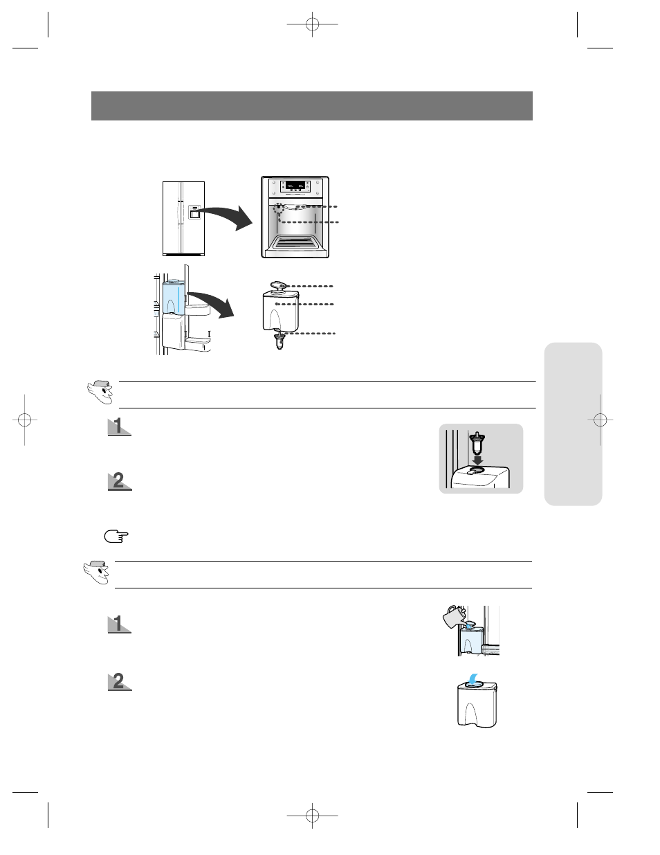 Using the water dispenser, Using the water dispenser (option), Opera ting instructions | Samsung da99-00494v User Manual | Page 9 / 36