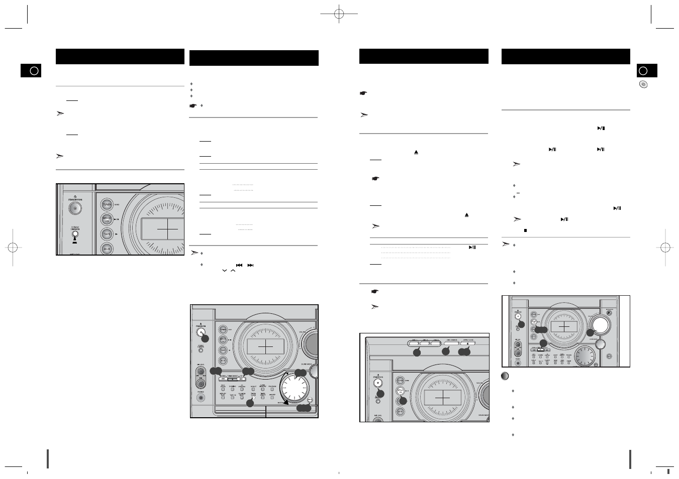 Demo/dimmer function, Setting the clock, Cdmp3/wma-cd-player | Loading and changing compact disk, Listening to a compact disc, Loading and changing compact discs | Samsung MAX-T35 User Manual | Page 5 / 14