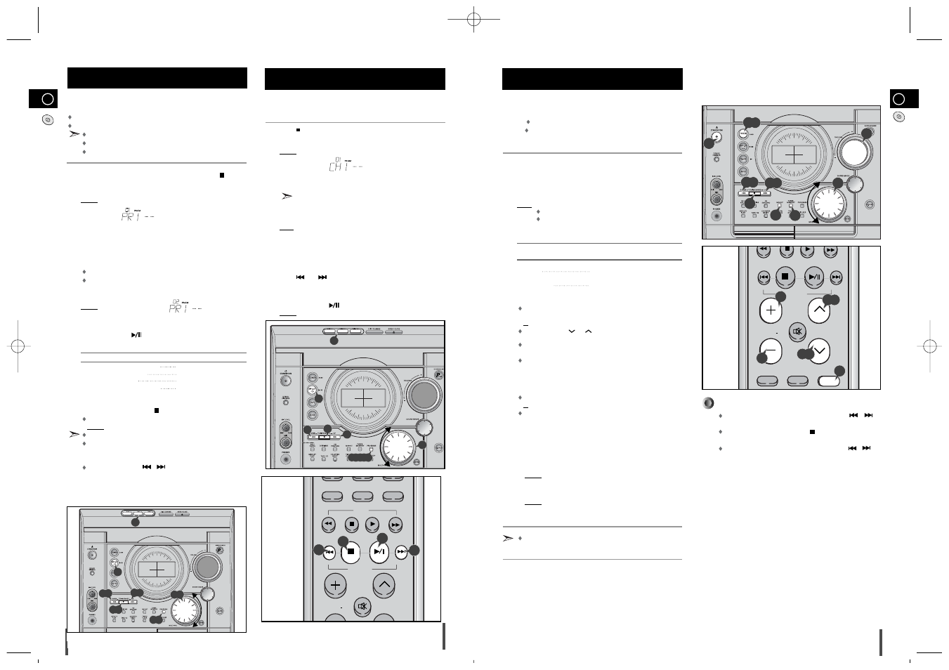 Programming the order of cd playback, Checking or changing programmed cd tracks, Tuner | Searching for and storing the radio stations | Samsung MAX-T35 User Manual | Page 8 / 14