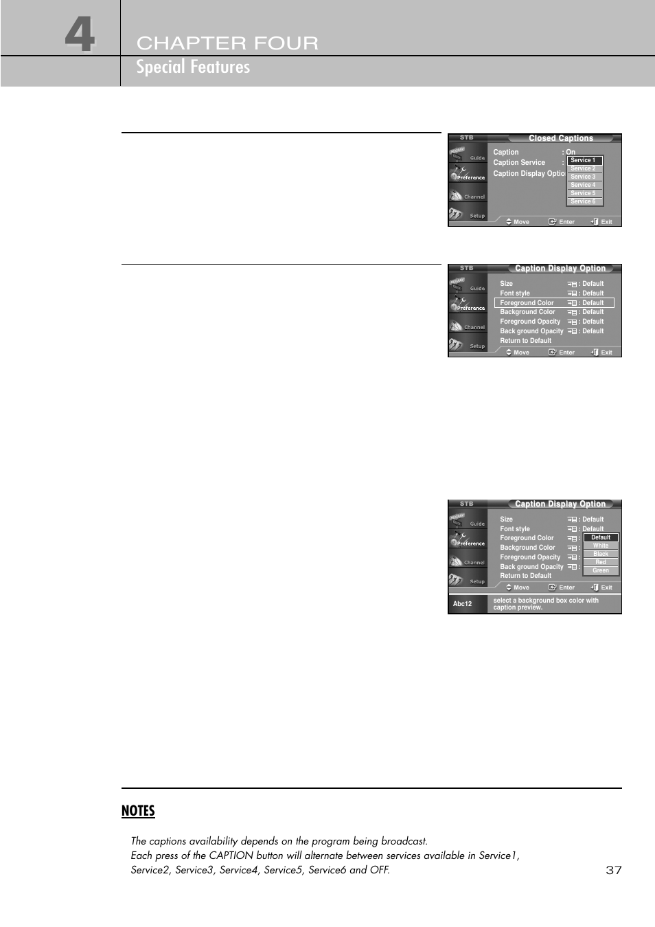 Chapter four special features | Samsung SIR-T451 User Manual | Page 37 / 51