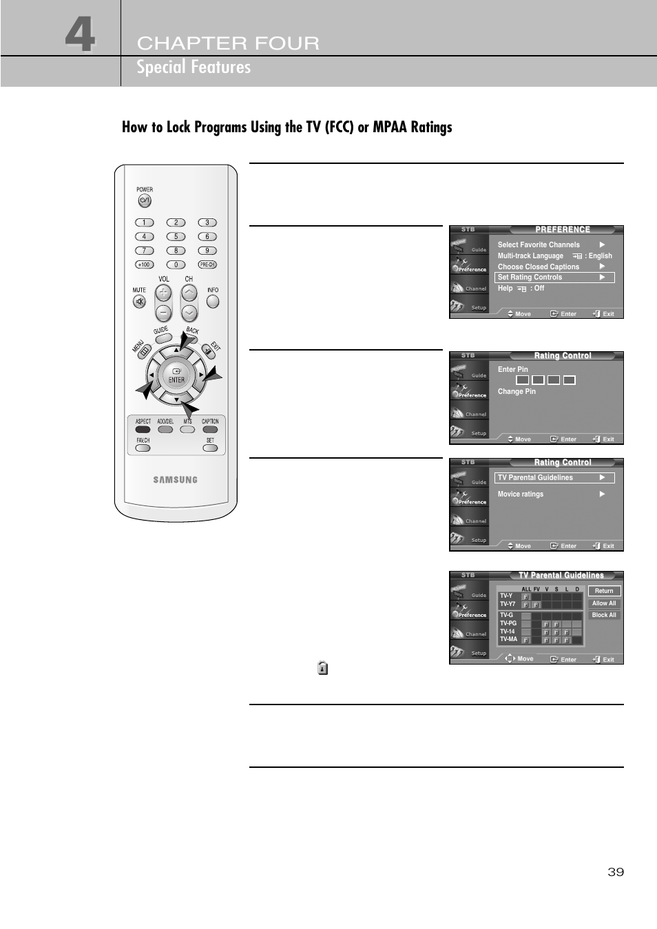 Chapter four special features | Samsung SIR-T451 User Manual | Page 39 / 51