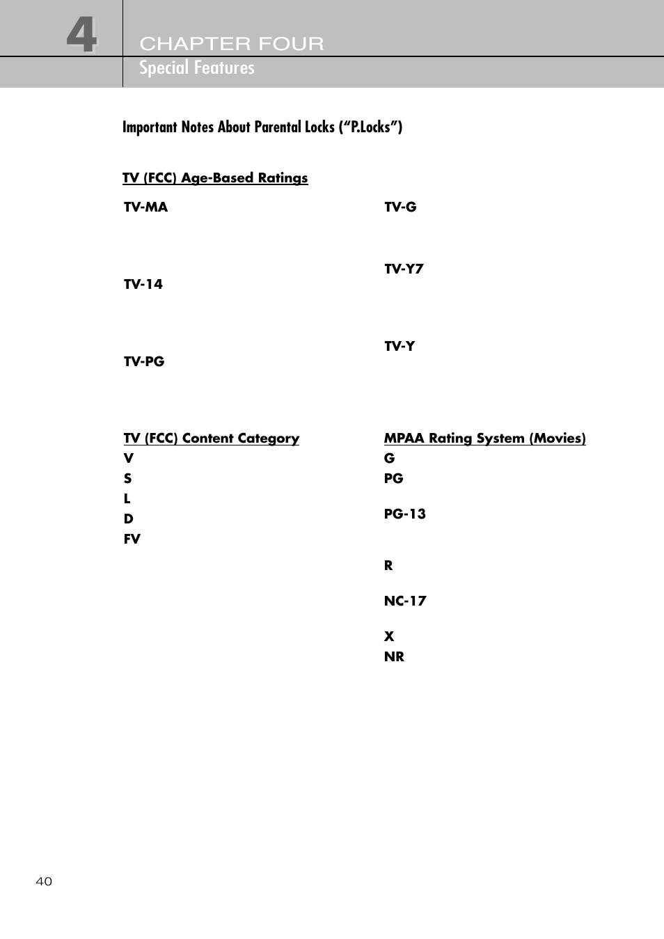 Chapter four special features | Samsung SIR-T451 User Manual | Page 40 / 51