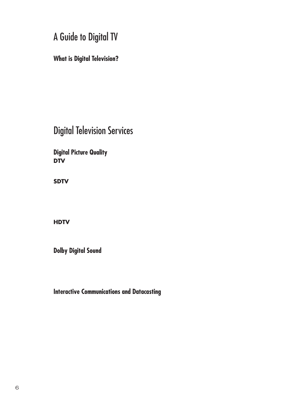 A guide to digital tv, Digital television services | Samsung SIR-T451 User Manual | Page 6 / 51