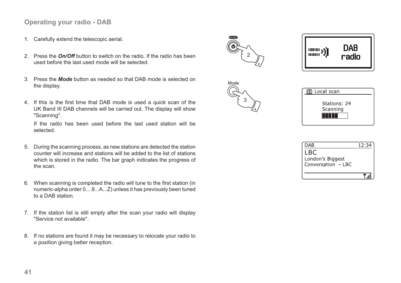 Operating your radio - dab | Samsung WM-202 User Manual | Page 42 / 76