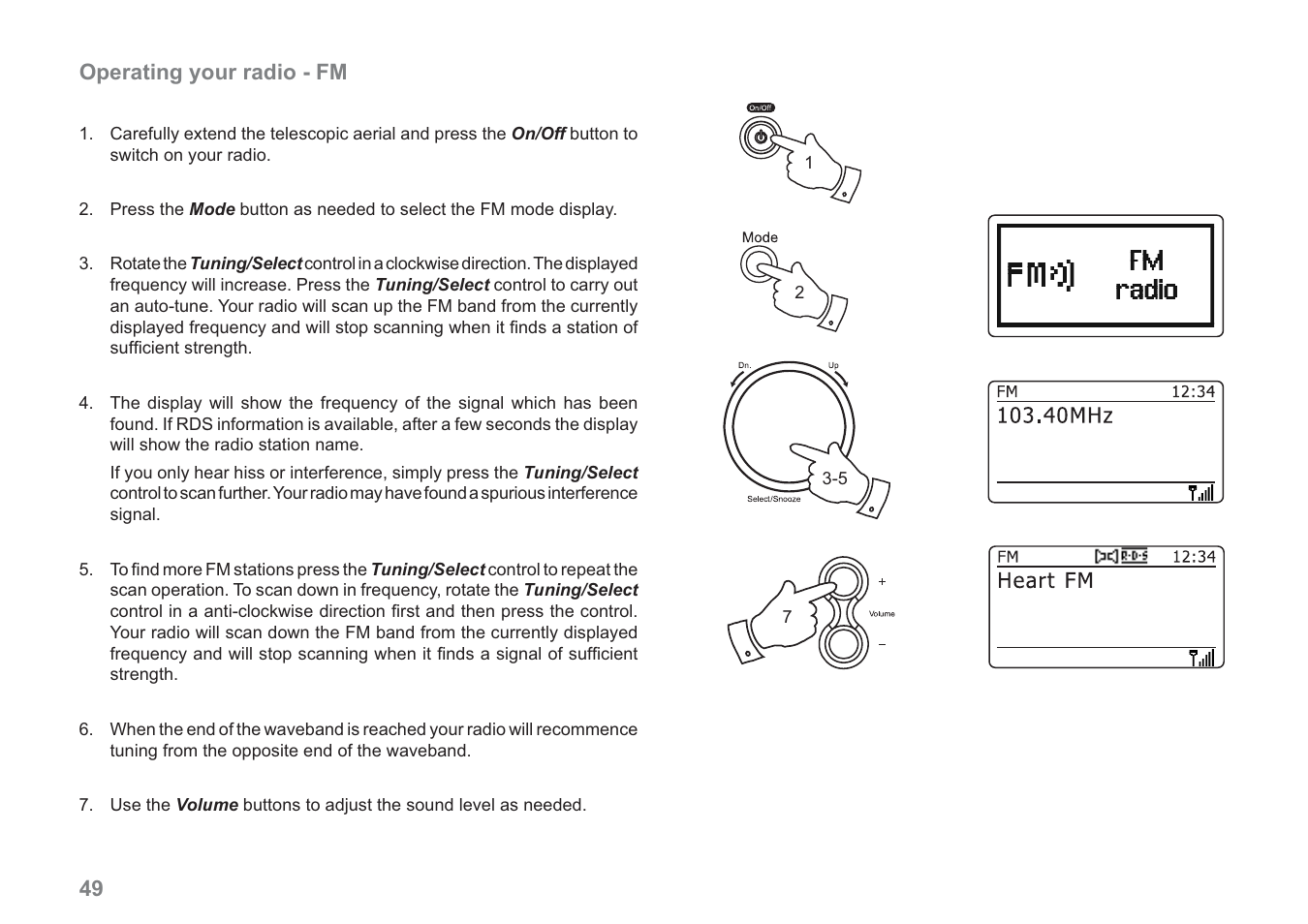 Operating your radio - fm | Samsung WM-202 User Manual | Page 50 / 76