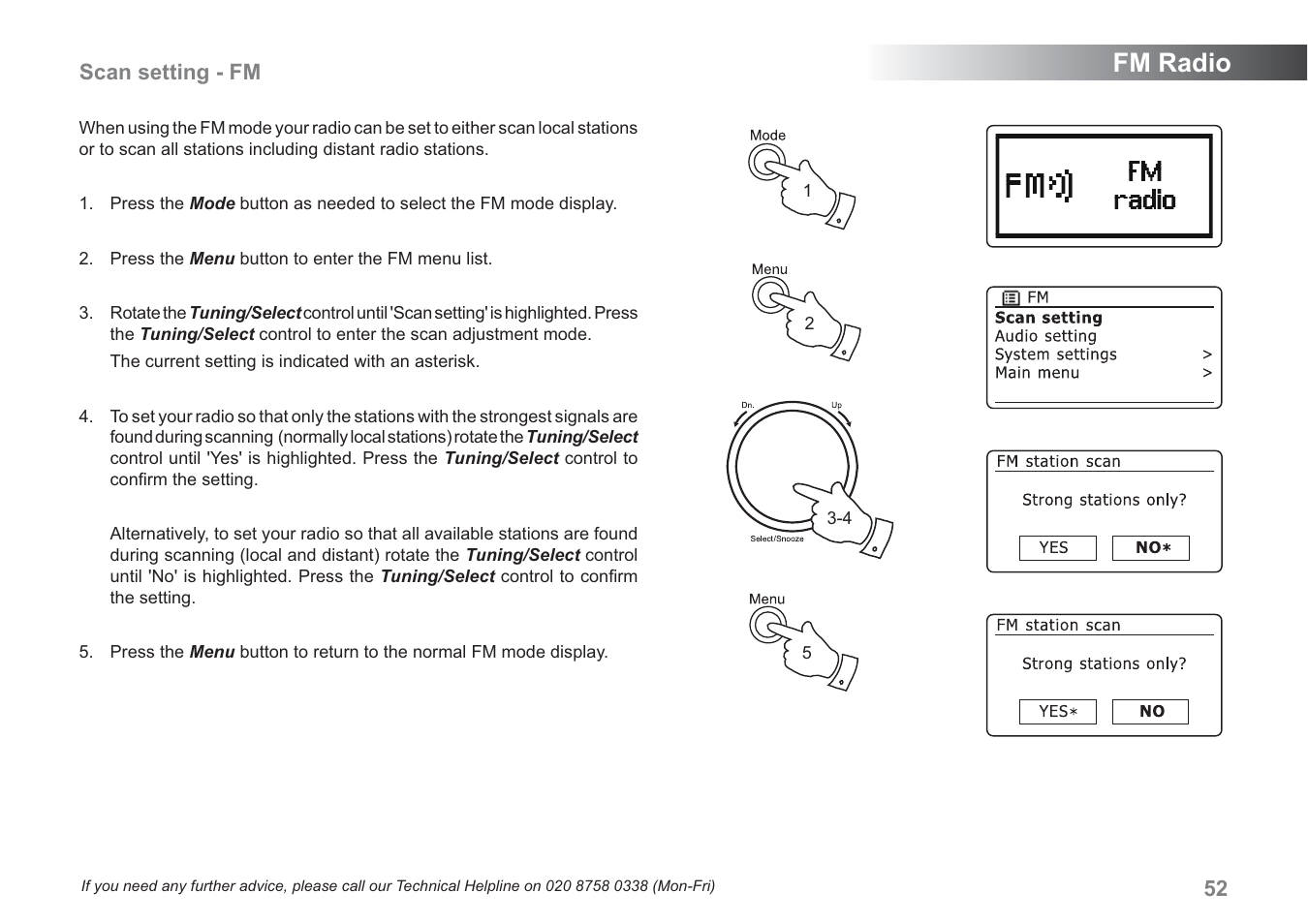Fm radio, Scan setting - fm | Samsung WM-202 User Manual | Page 53 / 76