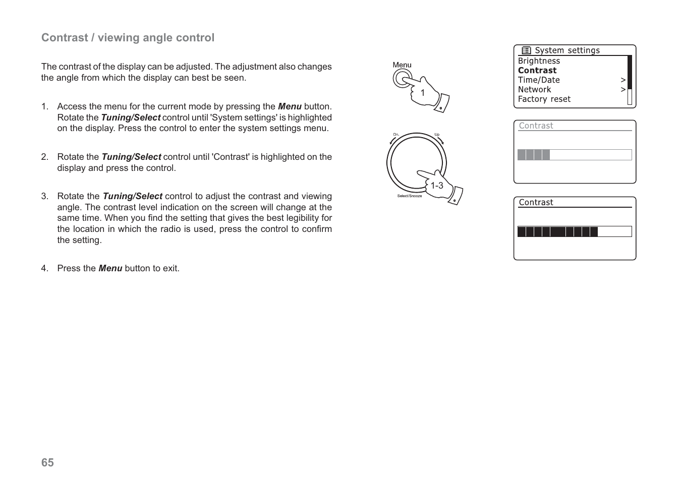 65 contrast / viewing angle control | Samsung WM-202 User Manual | Page 66 / 76