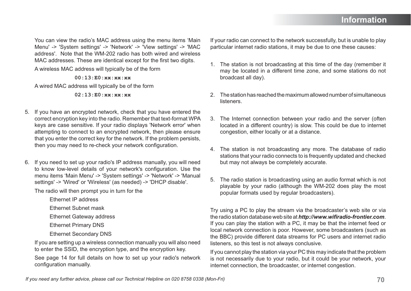 Information | Samsung WM-202 User Manual | Page 71 / 76