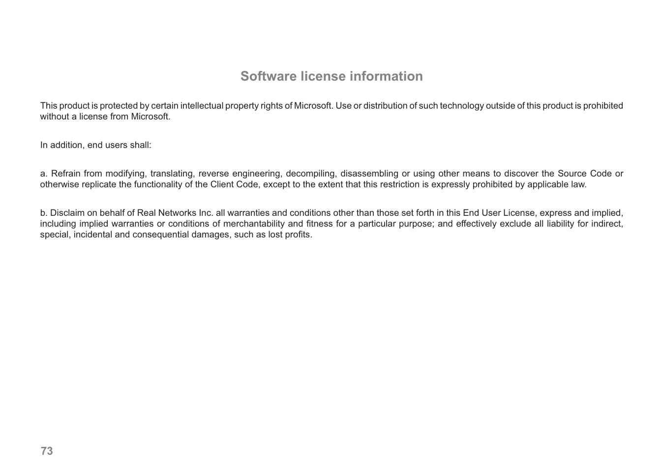 Software license information | Samsung WM-202 User Manual | Page 74 / 76